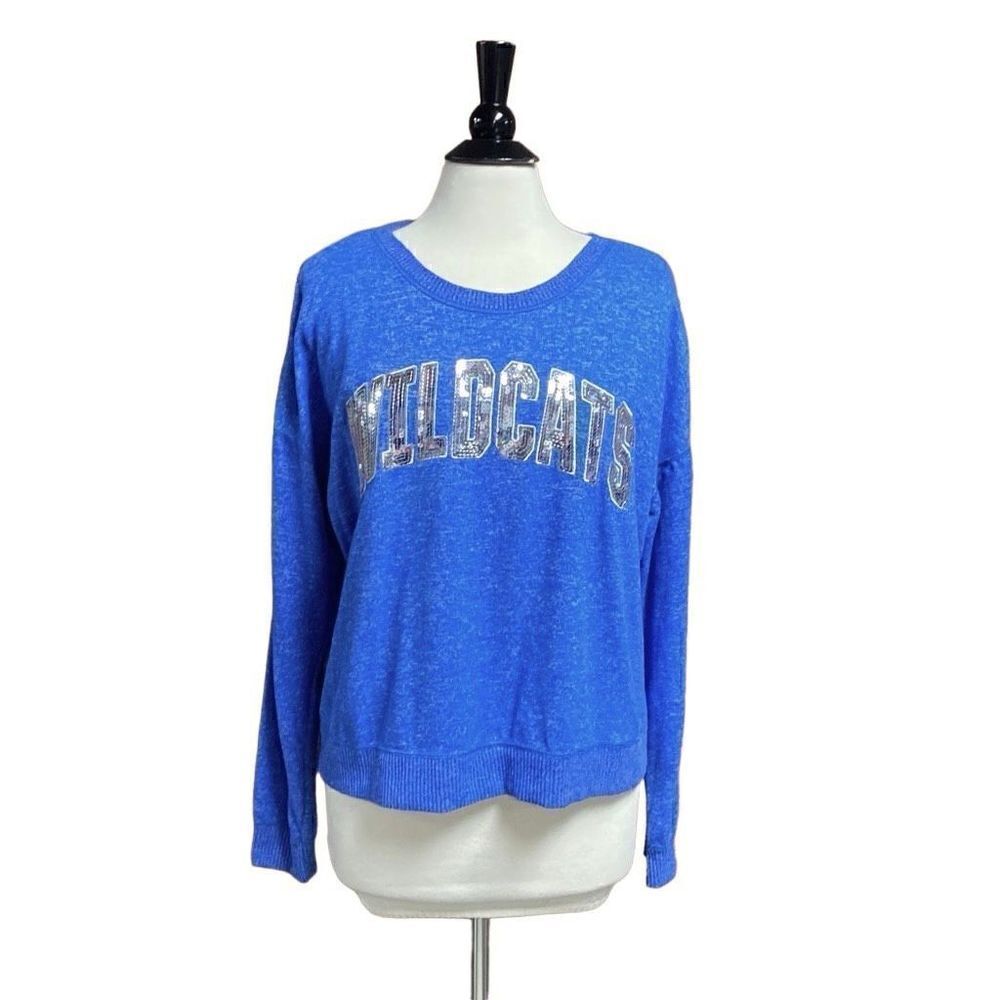 Top of the World Women’s Royal Blue Silver Sequins Wildcats Sweatshirt Size Medi